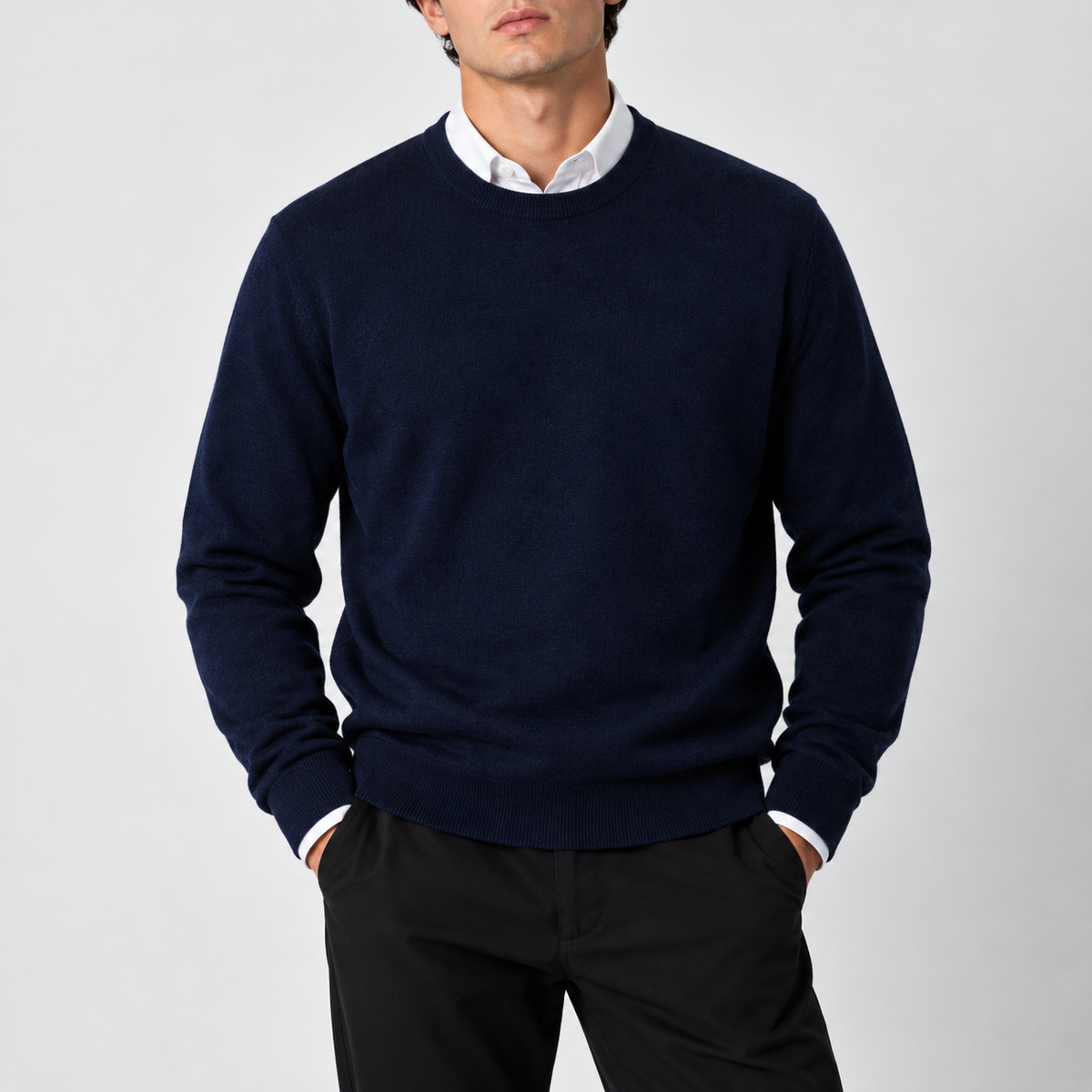 Men's Lightweight Crew Neck Knit Sweater – Relaxed Fit Pullover