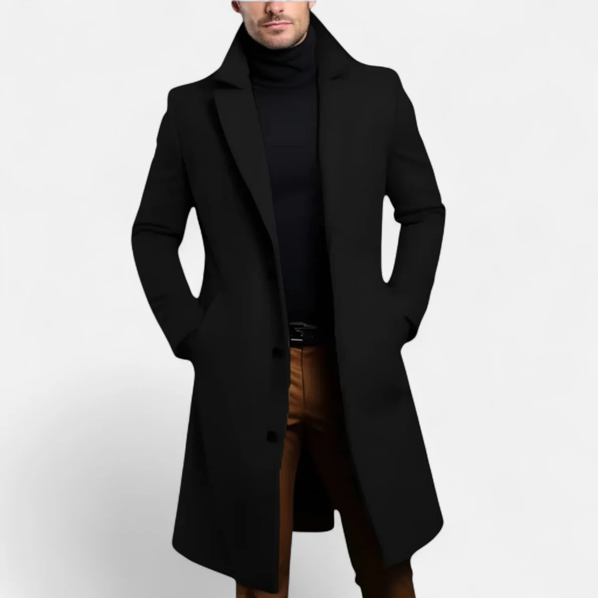 Men's Wool Blend Overcoat | Classic Long Winter Coat