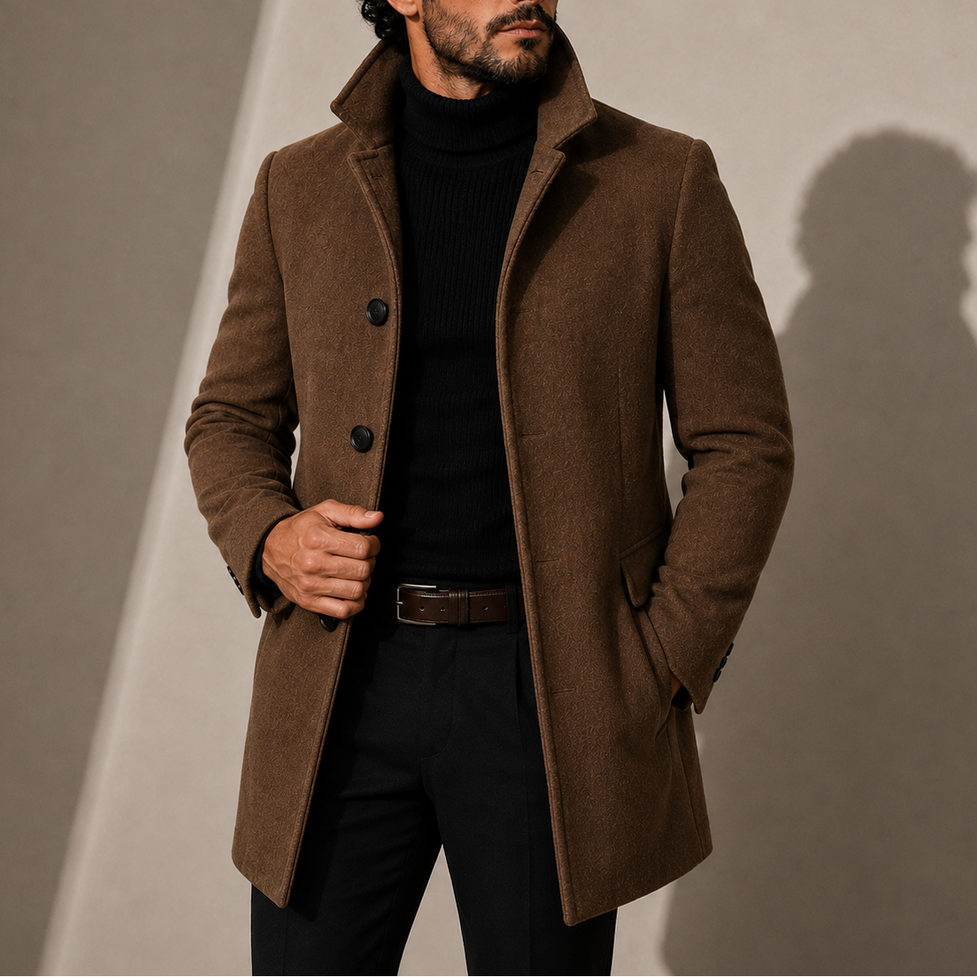 Men’s Stand Collar Coat – Tailored Winter Coat