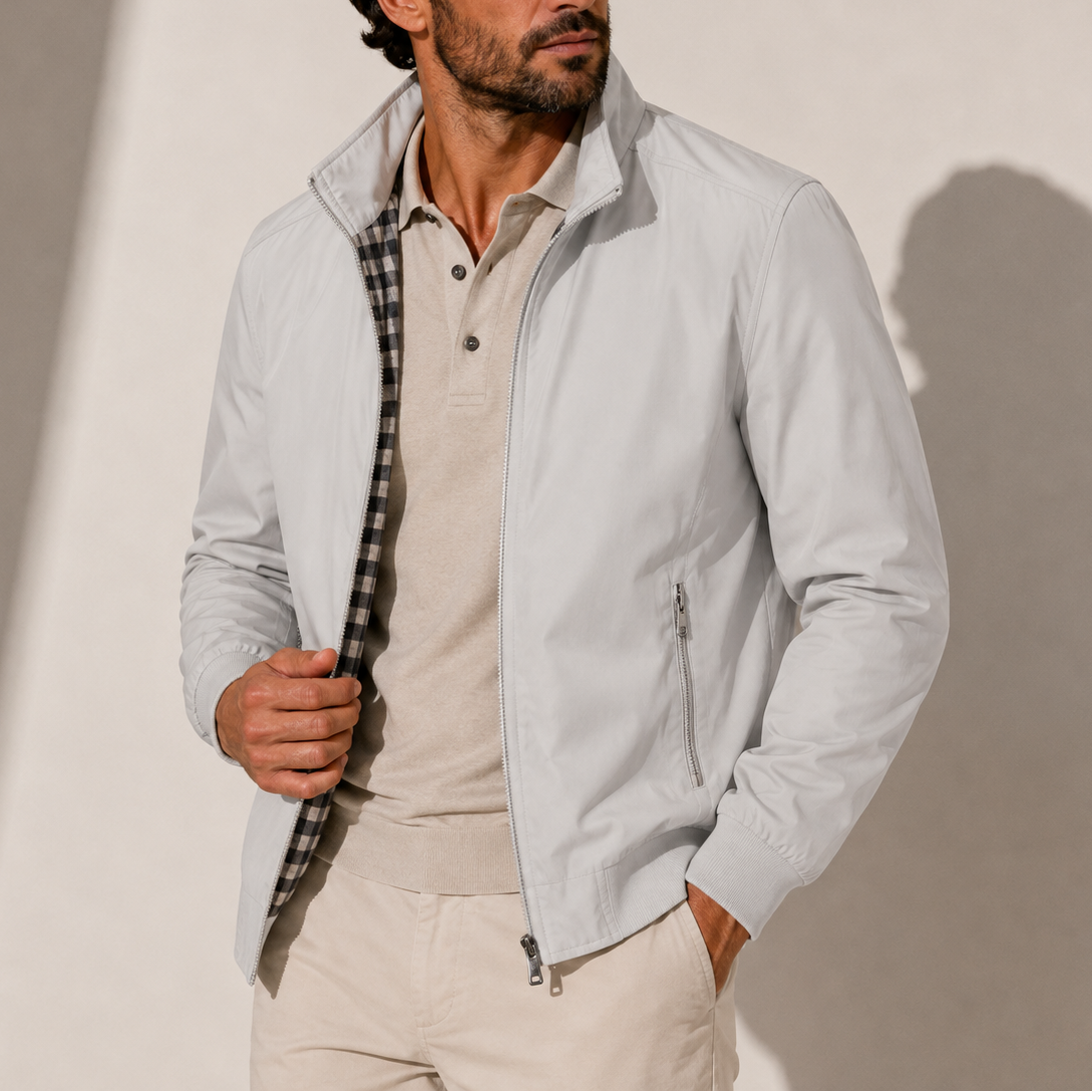 Men’s Bomber Jacket – Stand Collar Lightweight Casual Zip-Up