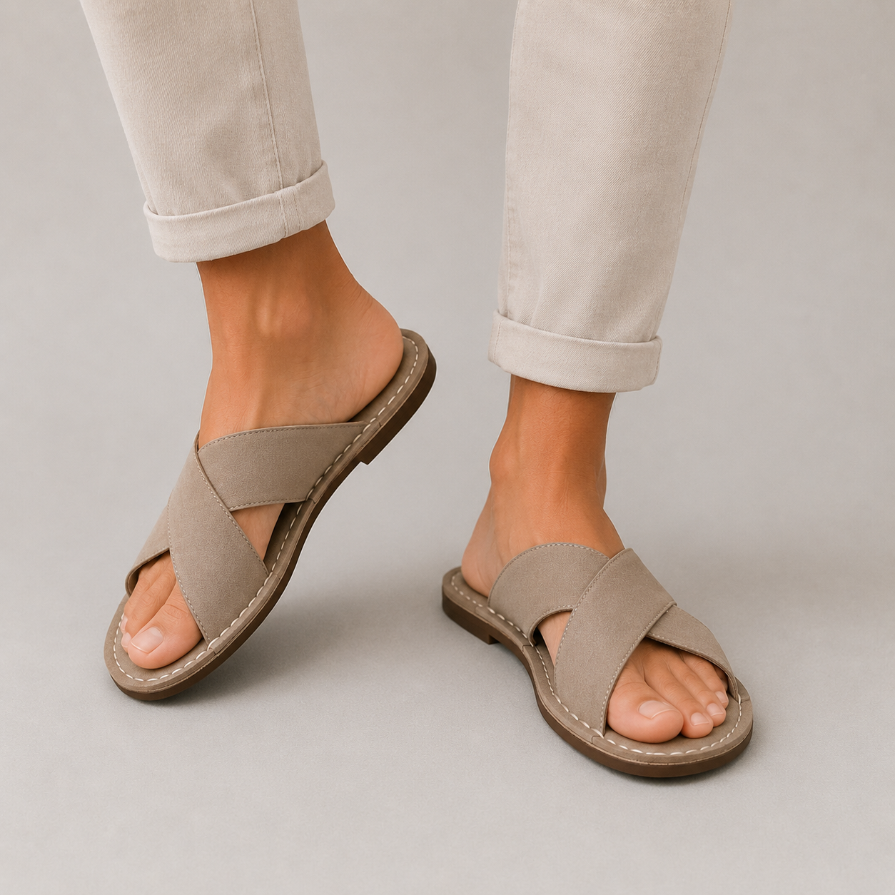 Men’s Suede Cross-Strap Sandals | Breathable Summer Comfort