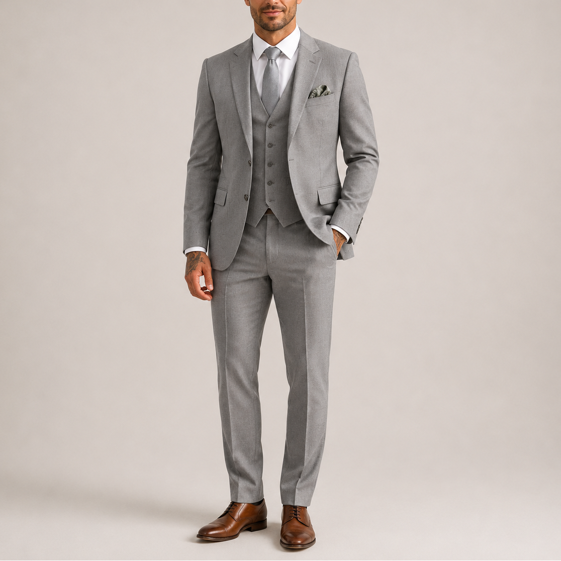 Men’s Wedding & Event Suit – Classic Three-Piece Elegance