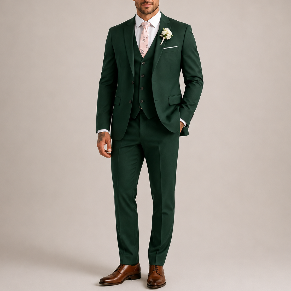 Men’s 3-Piece Suit Set – Tailored Wedding & Event Style