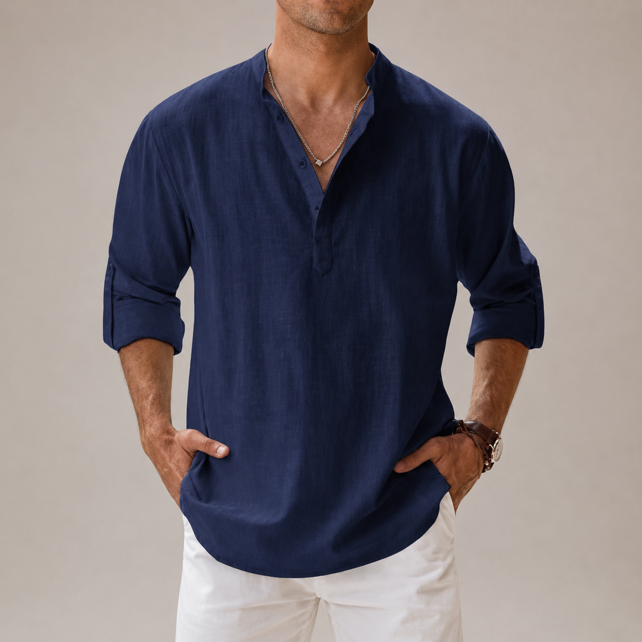 Men’s Cotton Linen Shirt | Lightweight Breathable Summer Shirt