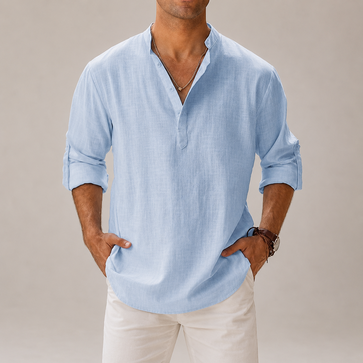 Men’s Cotton Linen Shirt | Lightweight Breathable Summer Shirt
