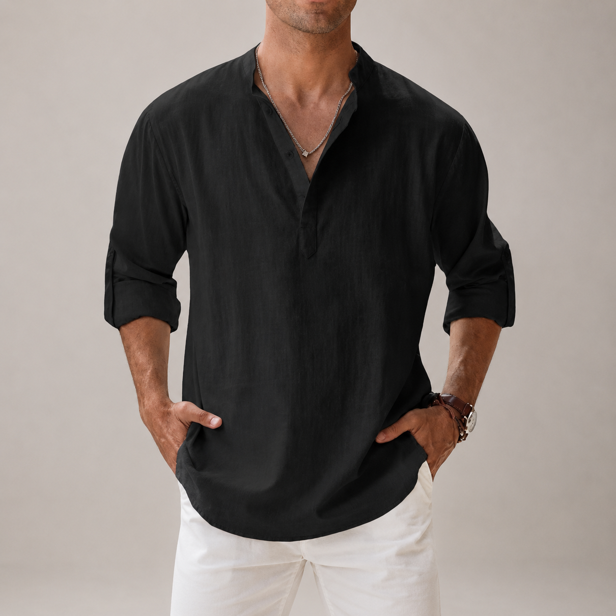Men’s Cotton Linen Shirt | Lightweight Breathable Summer Shirt