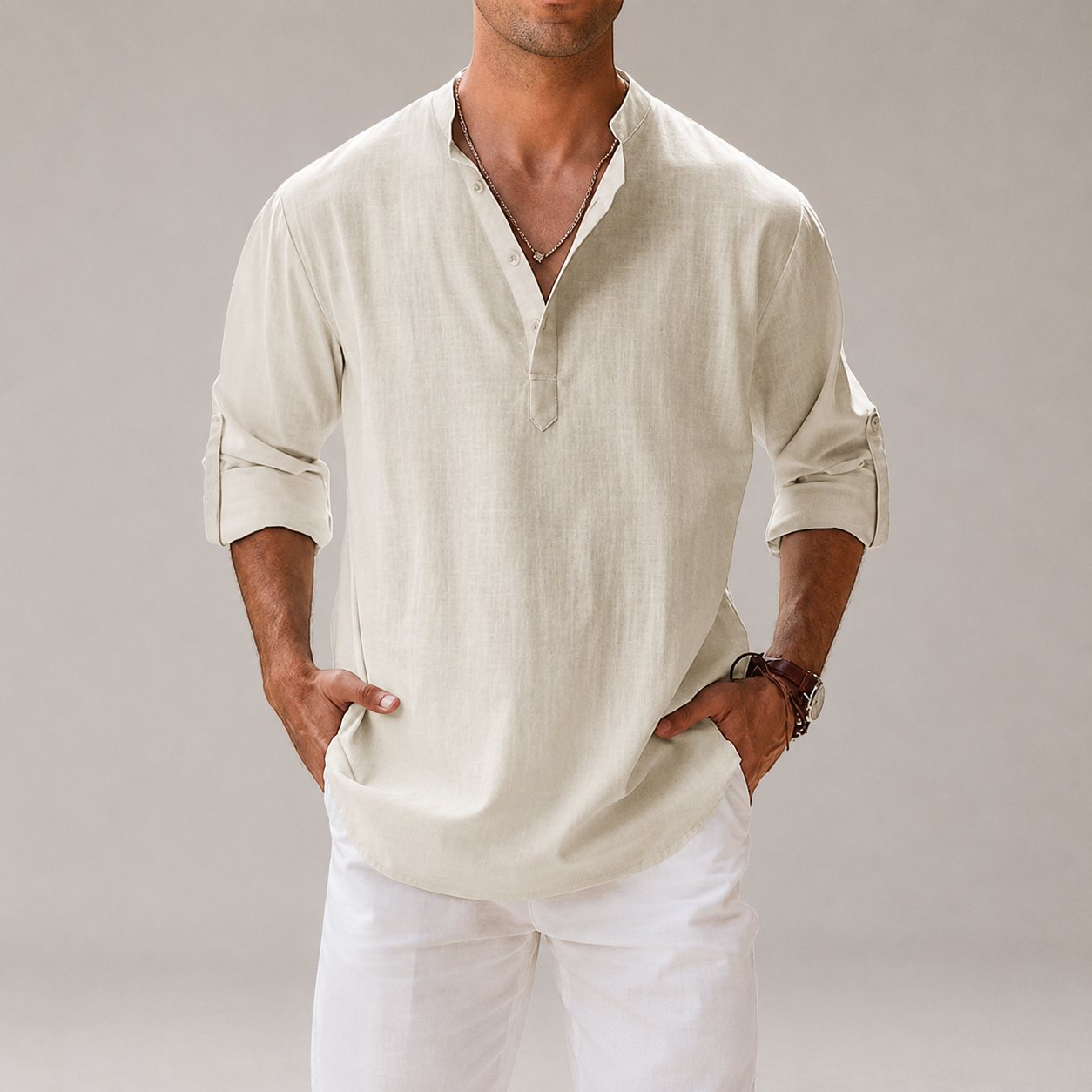 Men’s Cotton Linen Shirt | Lightweight Breathable Summer Shirt