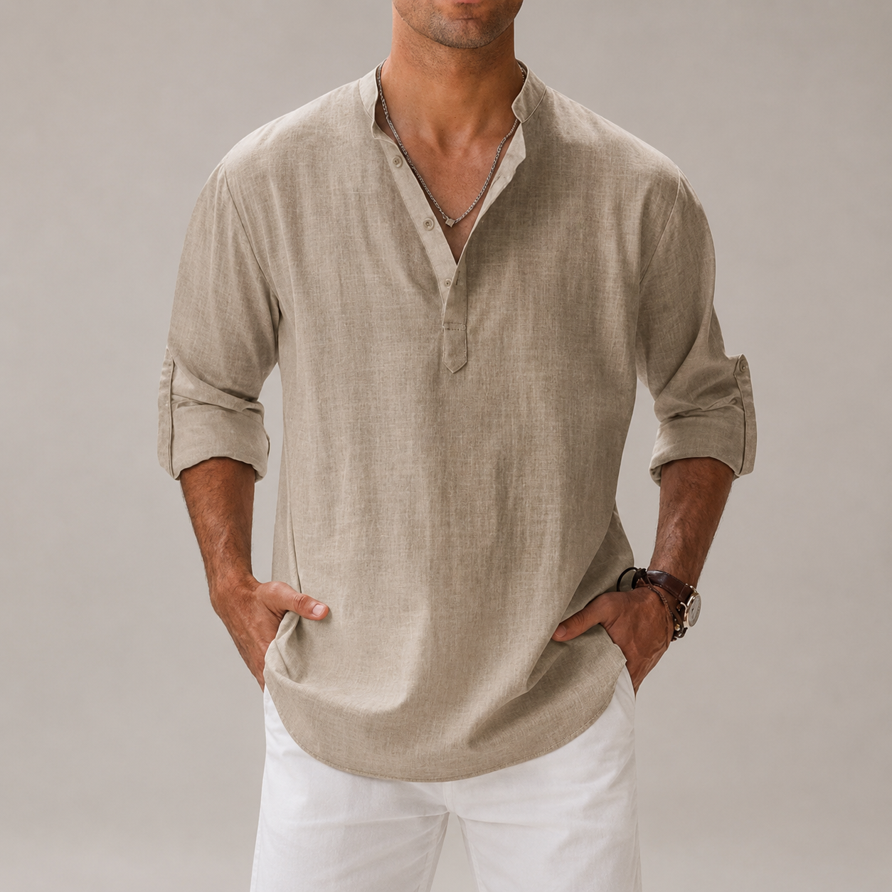 Men’s Cotton Linen Shirt | Lightweight Breathable Summer Shirt
