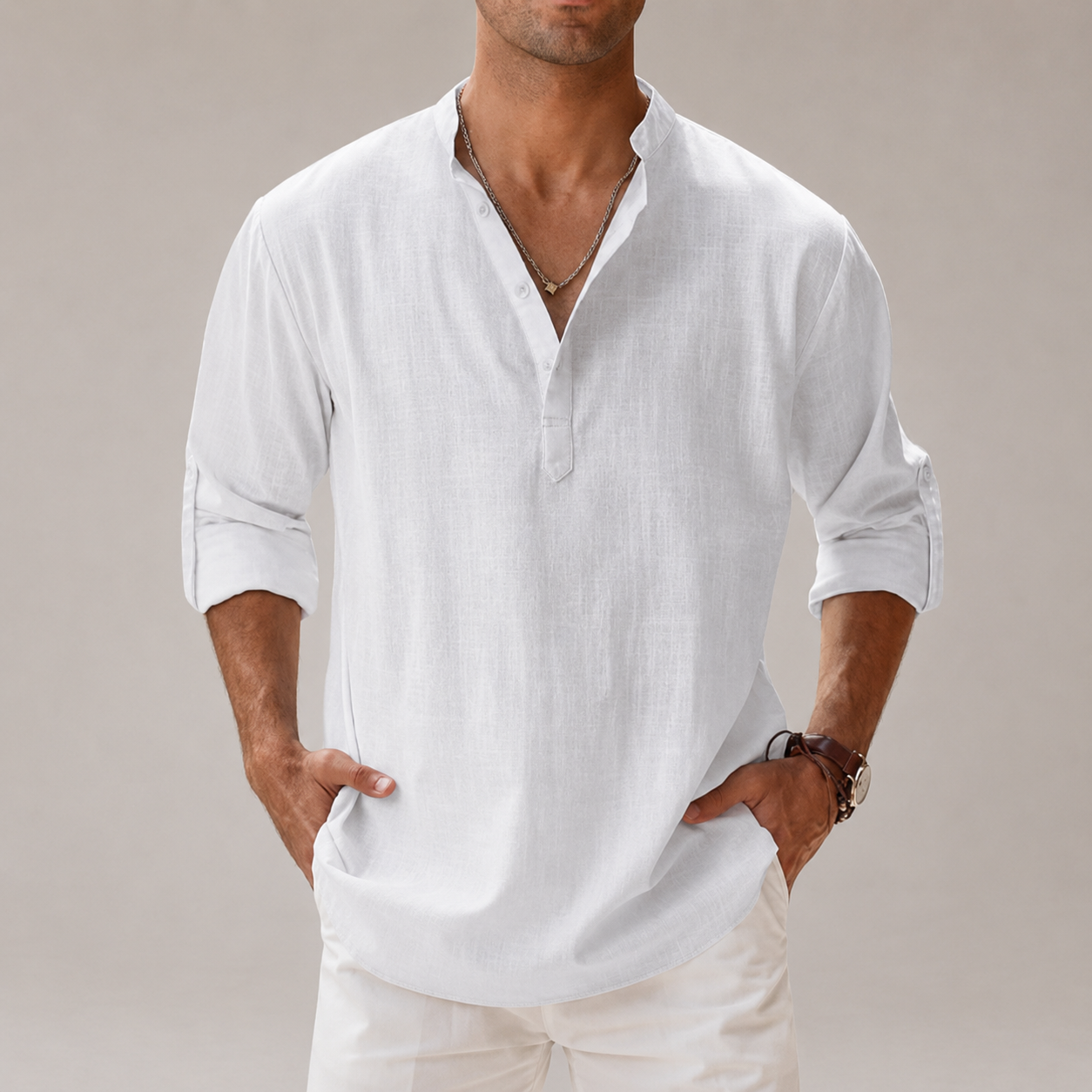 Men’s Cotton Linen Shirt | Lightweight Breathable Summer Shirt