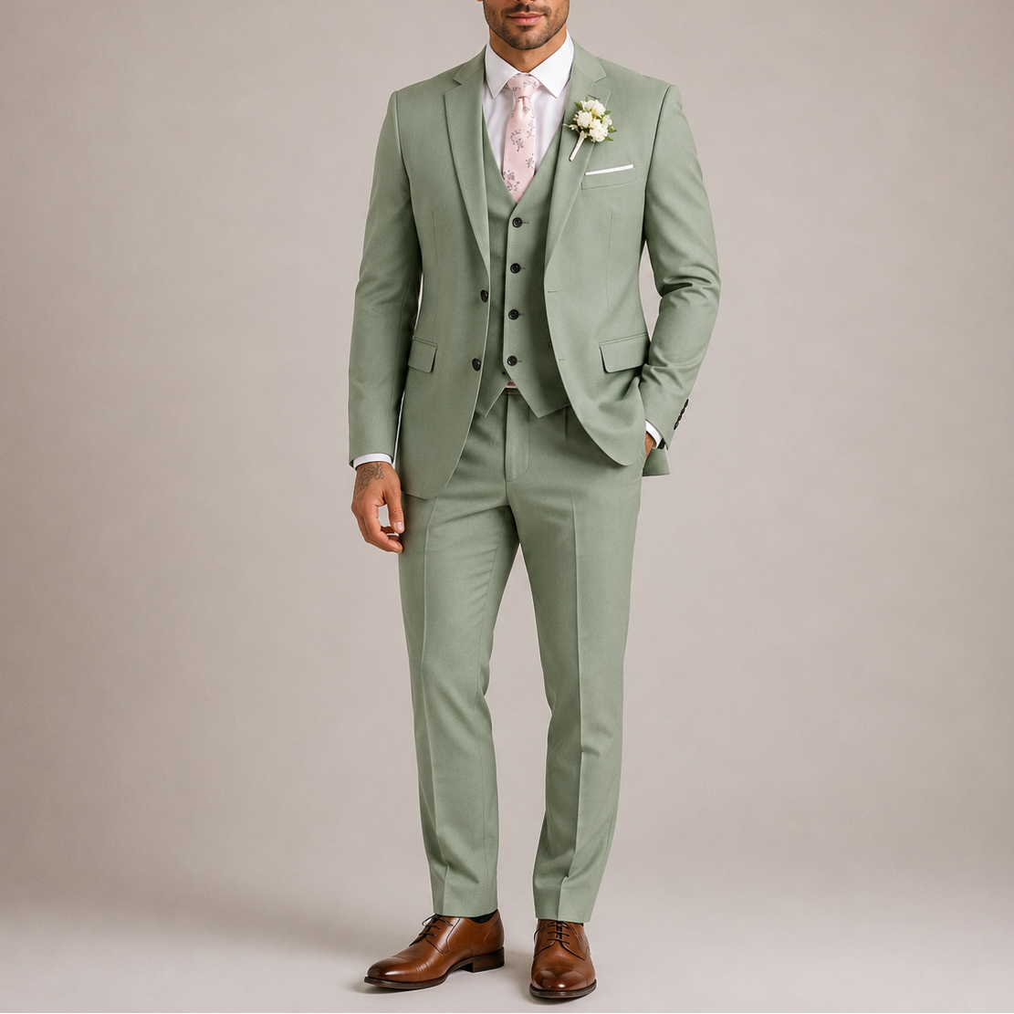 Men’s 3-Piece Suit Set – Tailored Wedding & Event Style