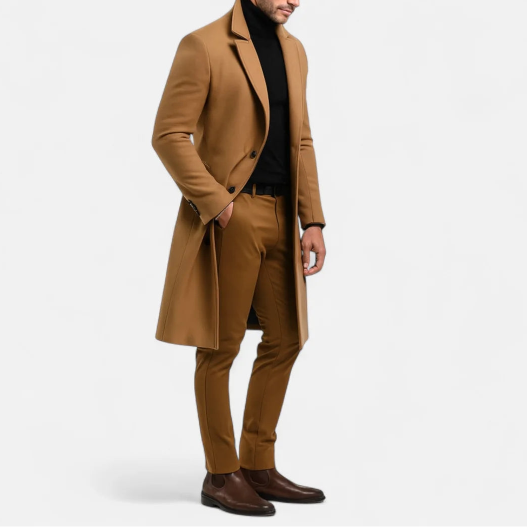Men's Wool Blend Overcoat | Classic Long Winter Coat