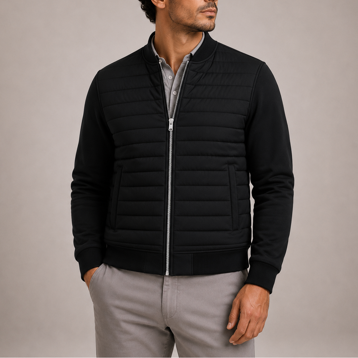Men's Quilted Bomber Jacket – Lightweight Everyday Comfort