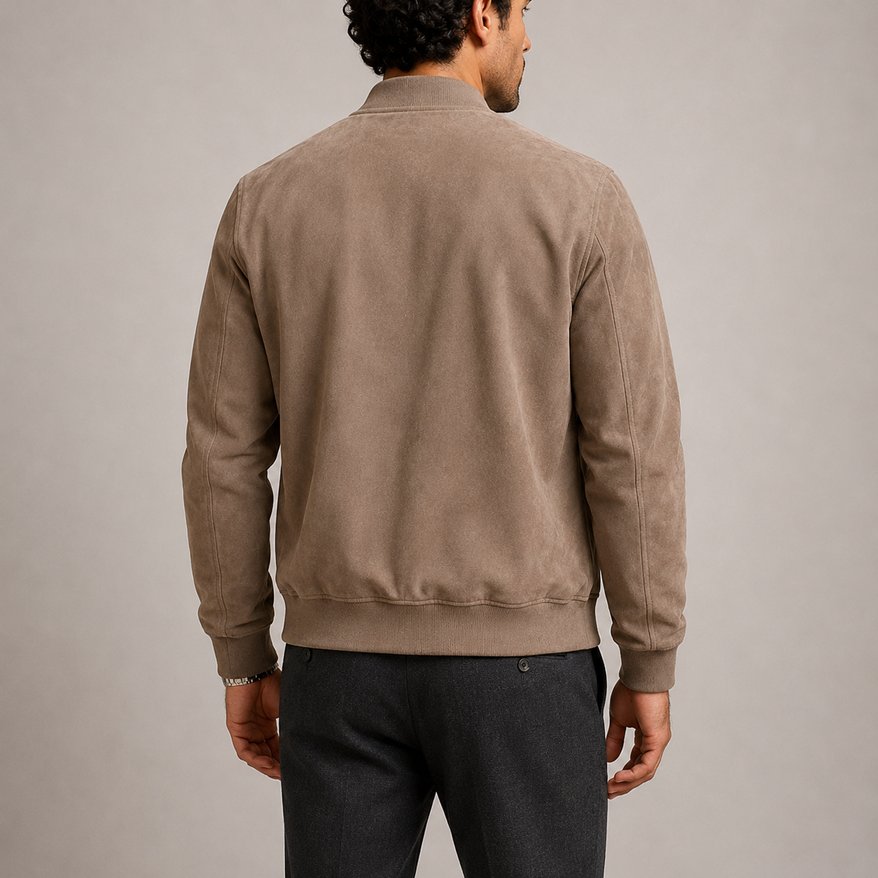Men’s Suede Bomber Jacket – Lightweight Comfort & Timeless Everyday Style