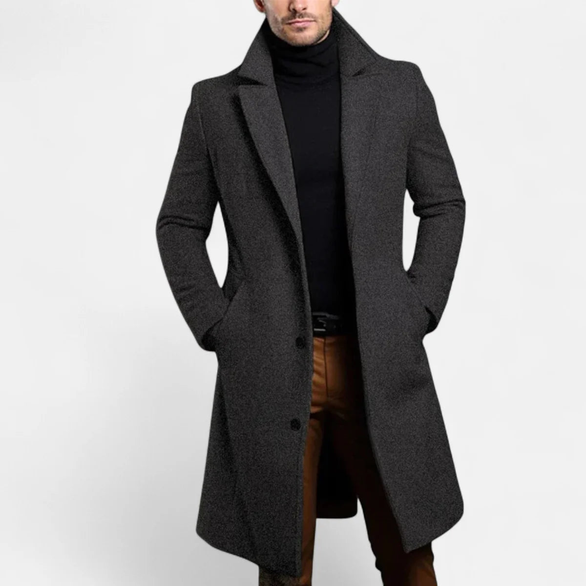Men's Wool Blend Overcoat | Classic Long Winter Coat