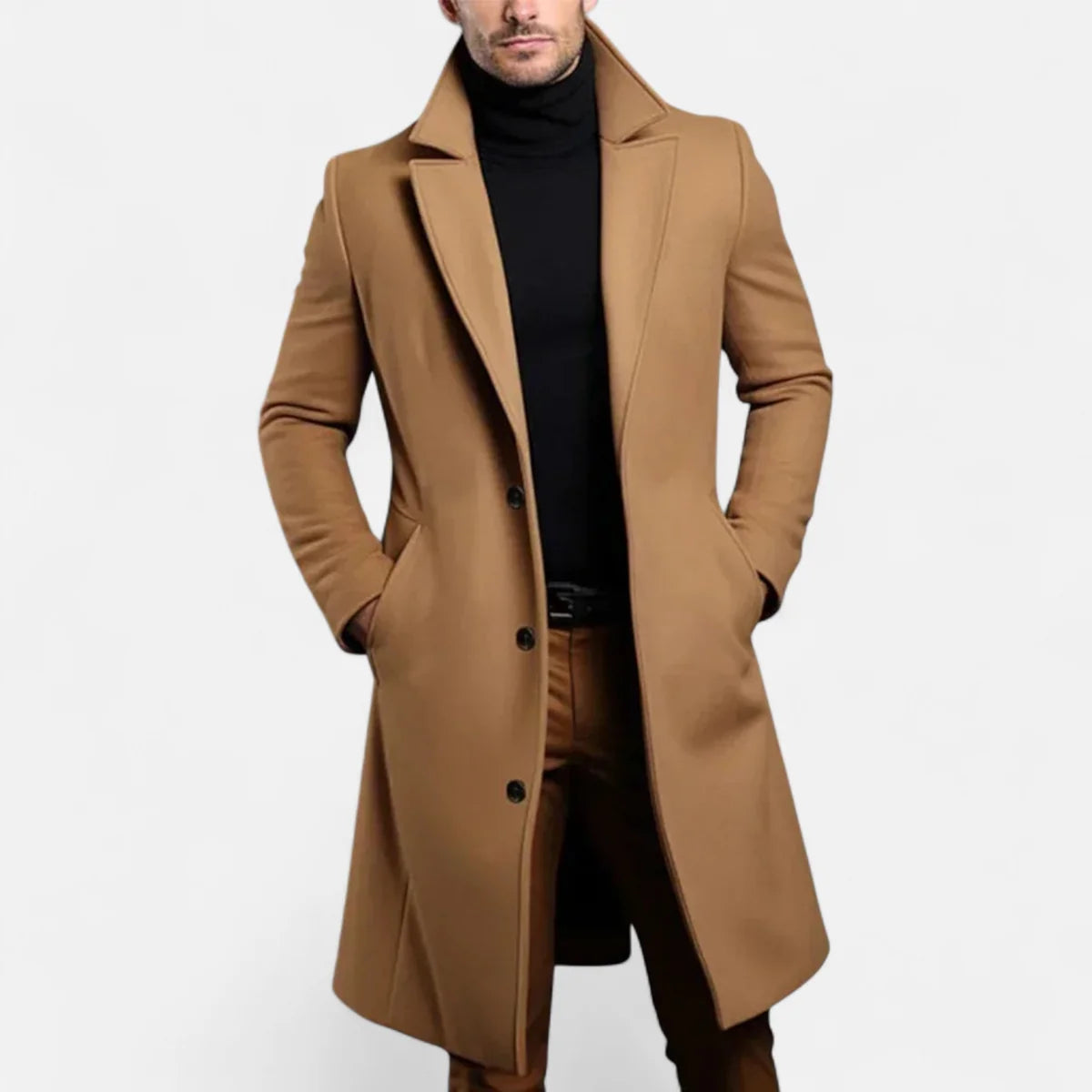 Men's Wool Blend Overcoat | Classic Long Winter Coat