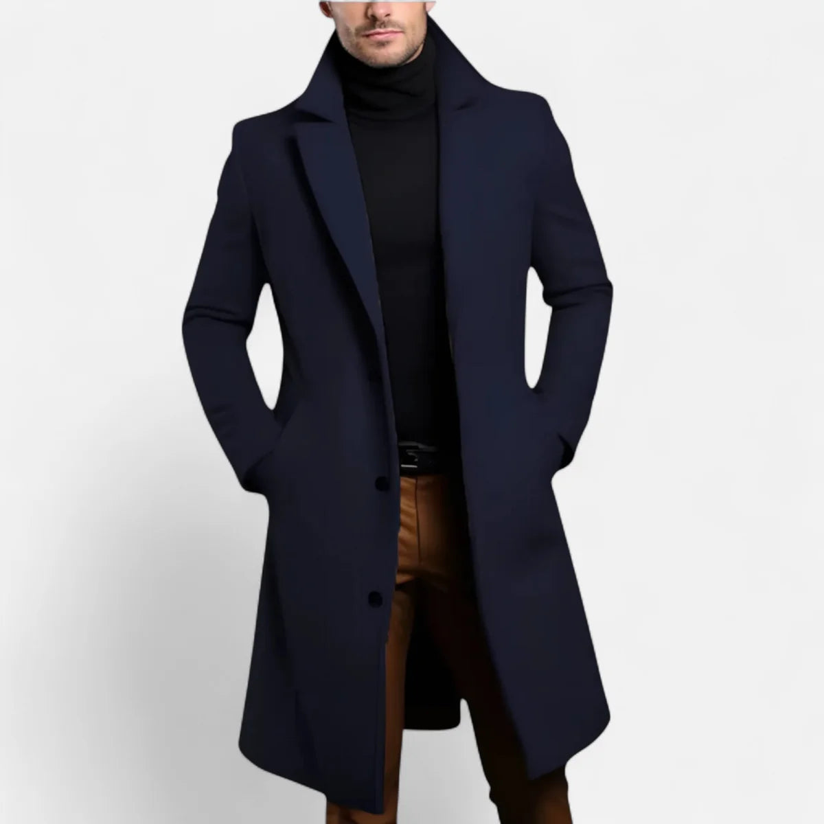 Men's Wool Blend Overcoat | Classic Long Winter Coat