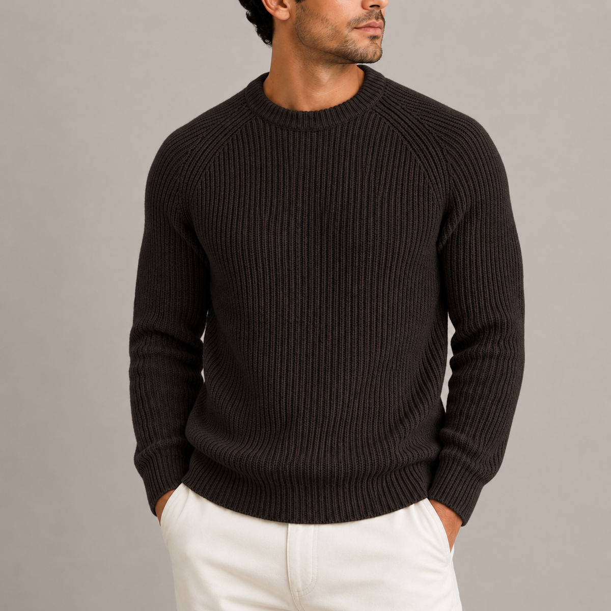 Men’s Heavyweight Fisherman Rib Knit Sweater