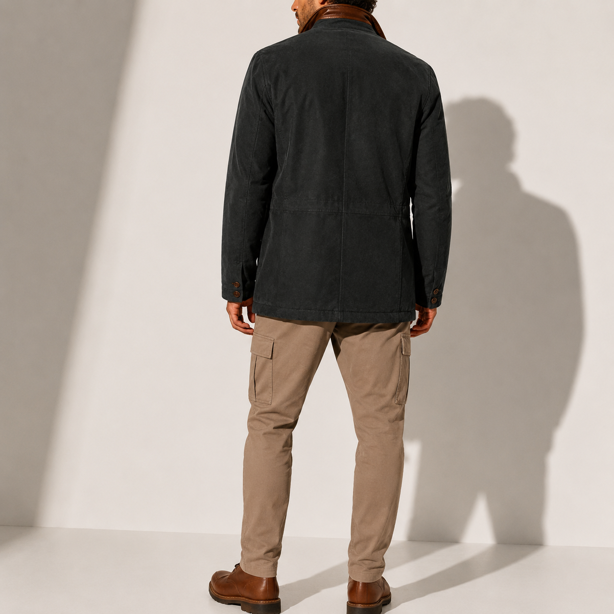Men’s Winter Coat – Suede Stand Collar Smart Casual Jacket