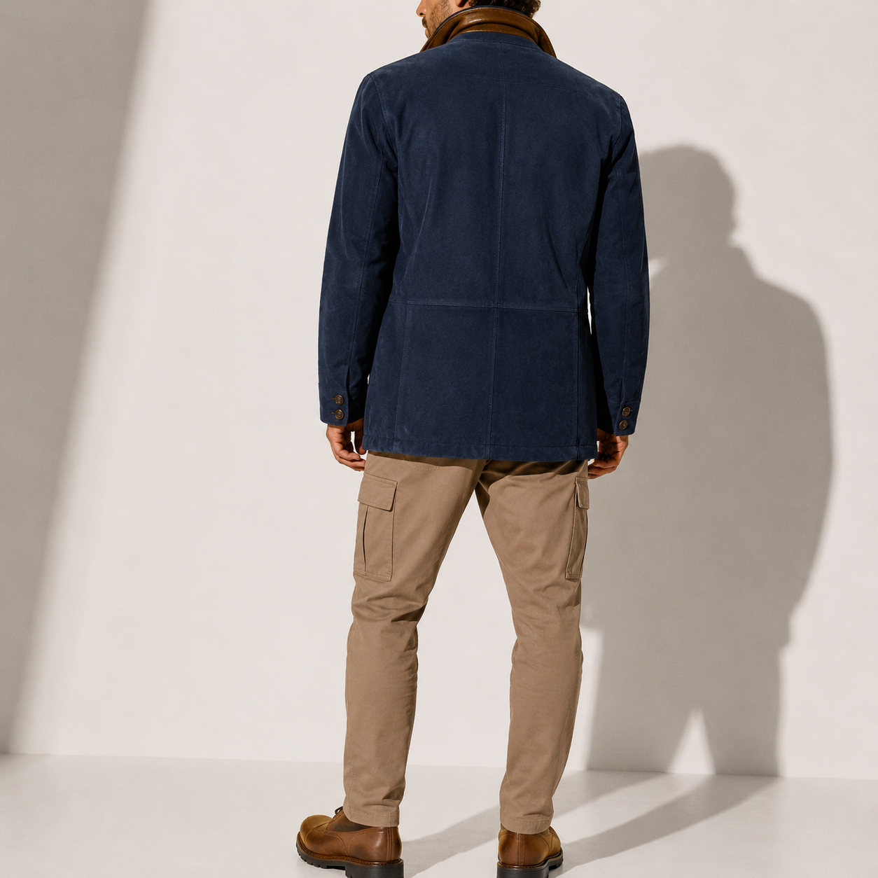 Men’s Winter Coat – Suede Stand Collar Smart Casual Jacket