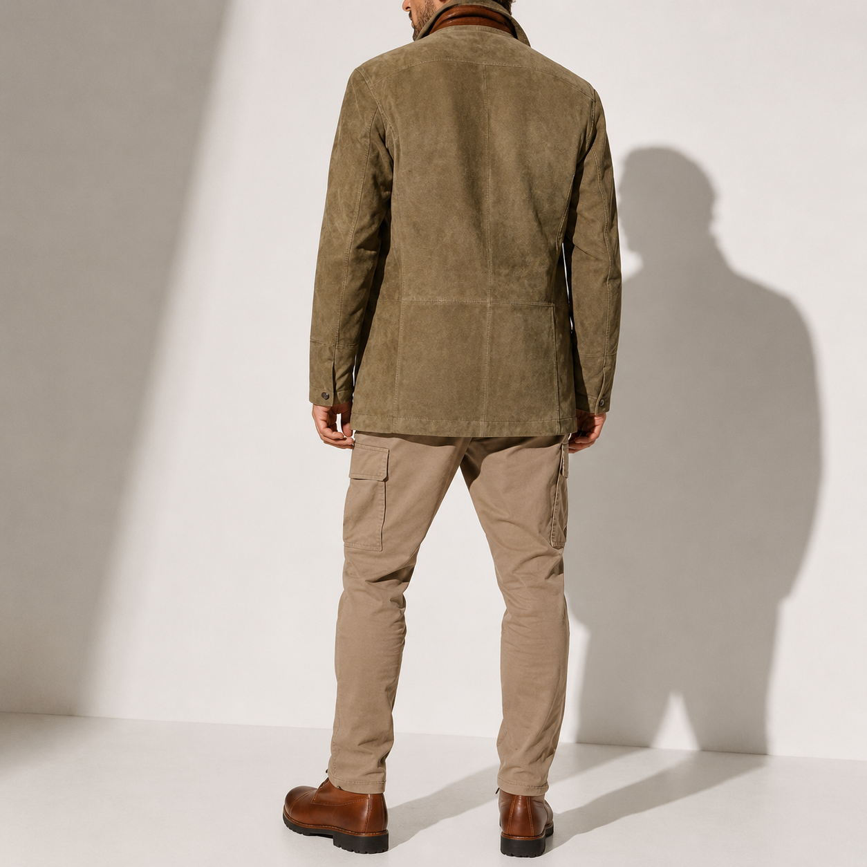 Men’s Winter Coat – Suede Stand Collar Smart Casual Jacket
