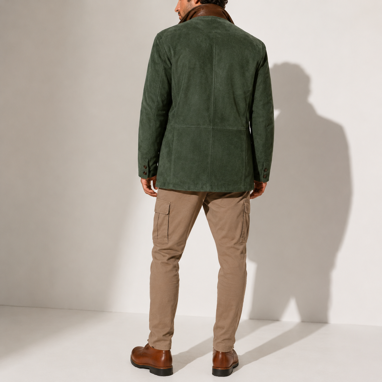 Men’s Winter Coat – Suede Stand Collar Smart Casual Jacket