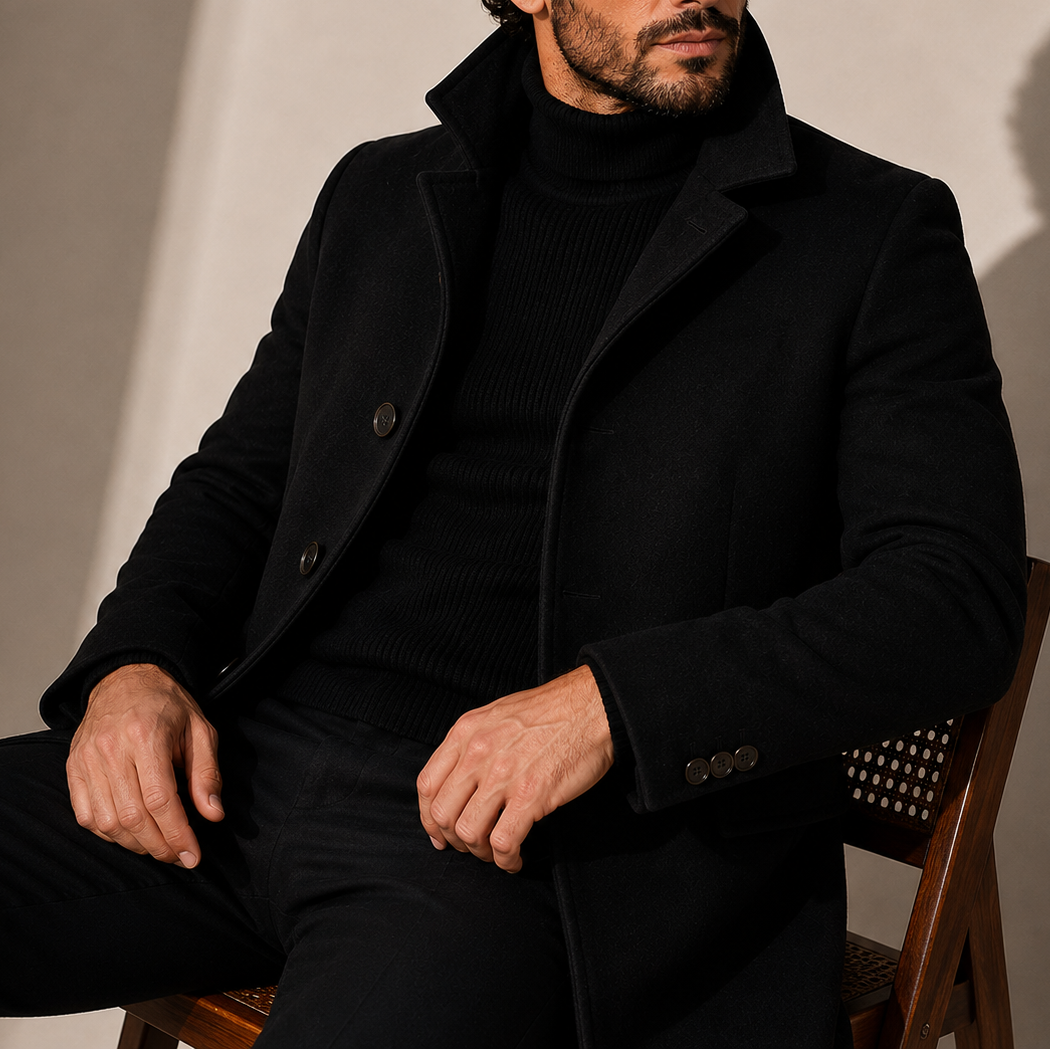 Men’s Stand Collar Coat – Tailored Winter Coat