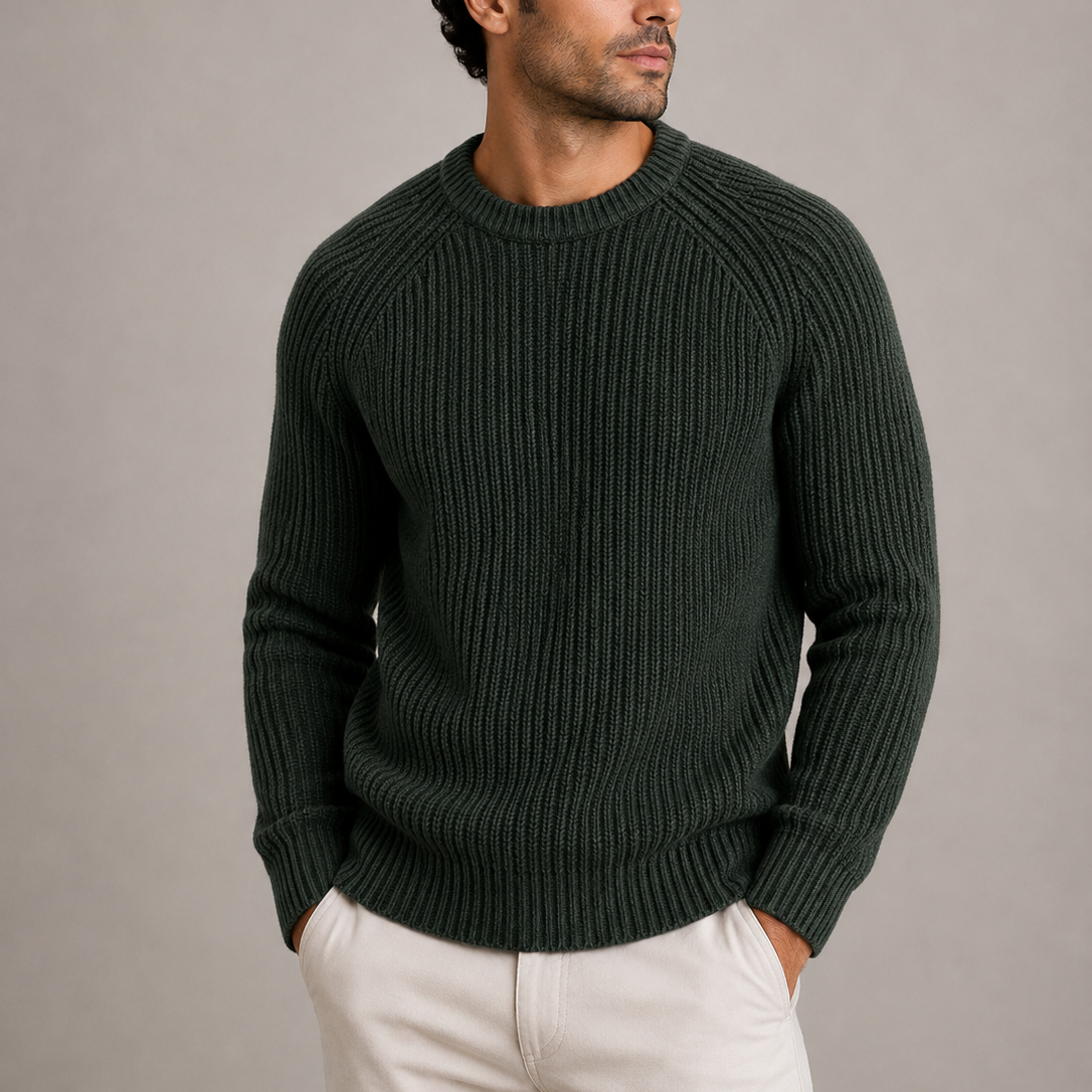 Men’s Heavyweight Fisherman Rib Knit Sweater