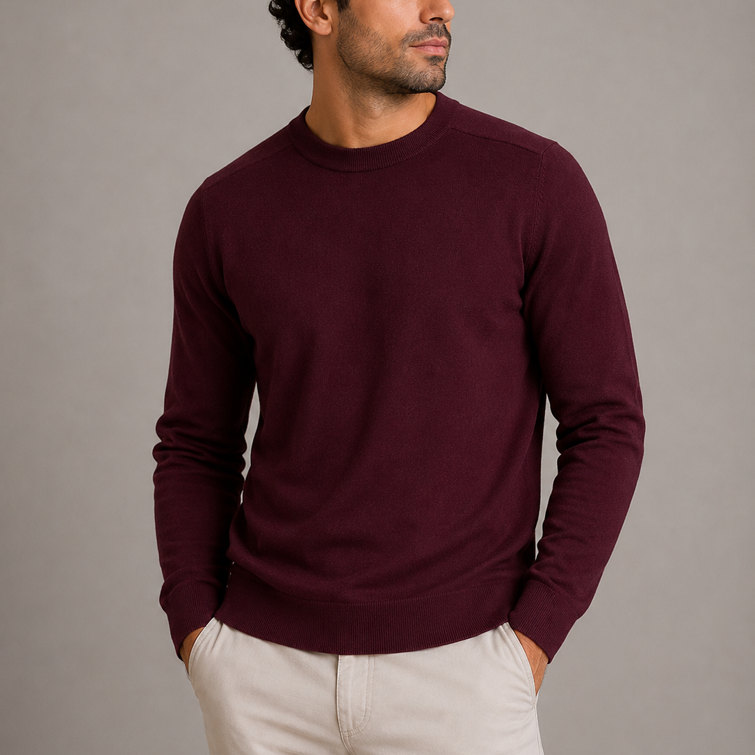 Men’s Crew Neck Fine Knit Sweater