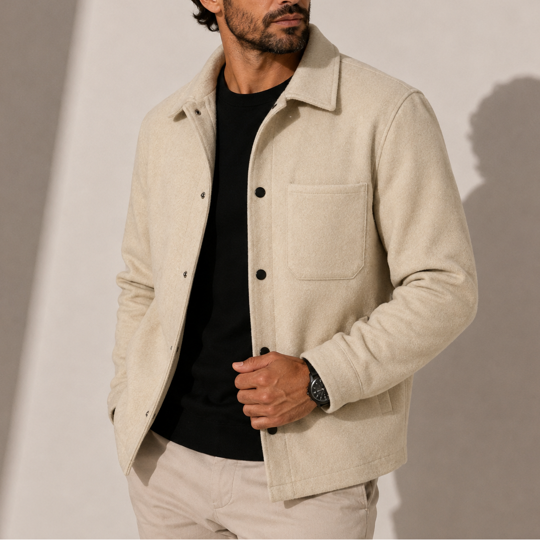Men’s Cotton Jacket – Casual Button-Up Overshirt