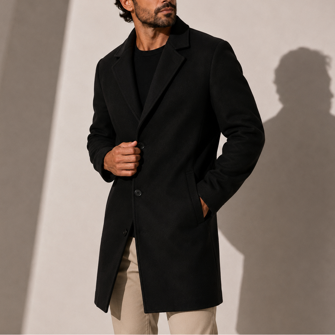 Men’s Overcoat – Classic Tailored Smart Casual Style