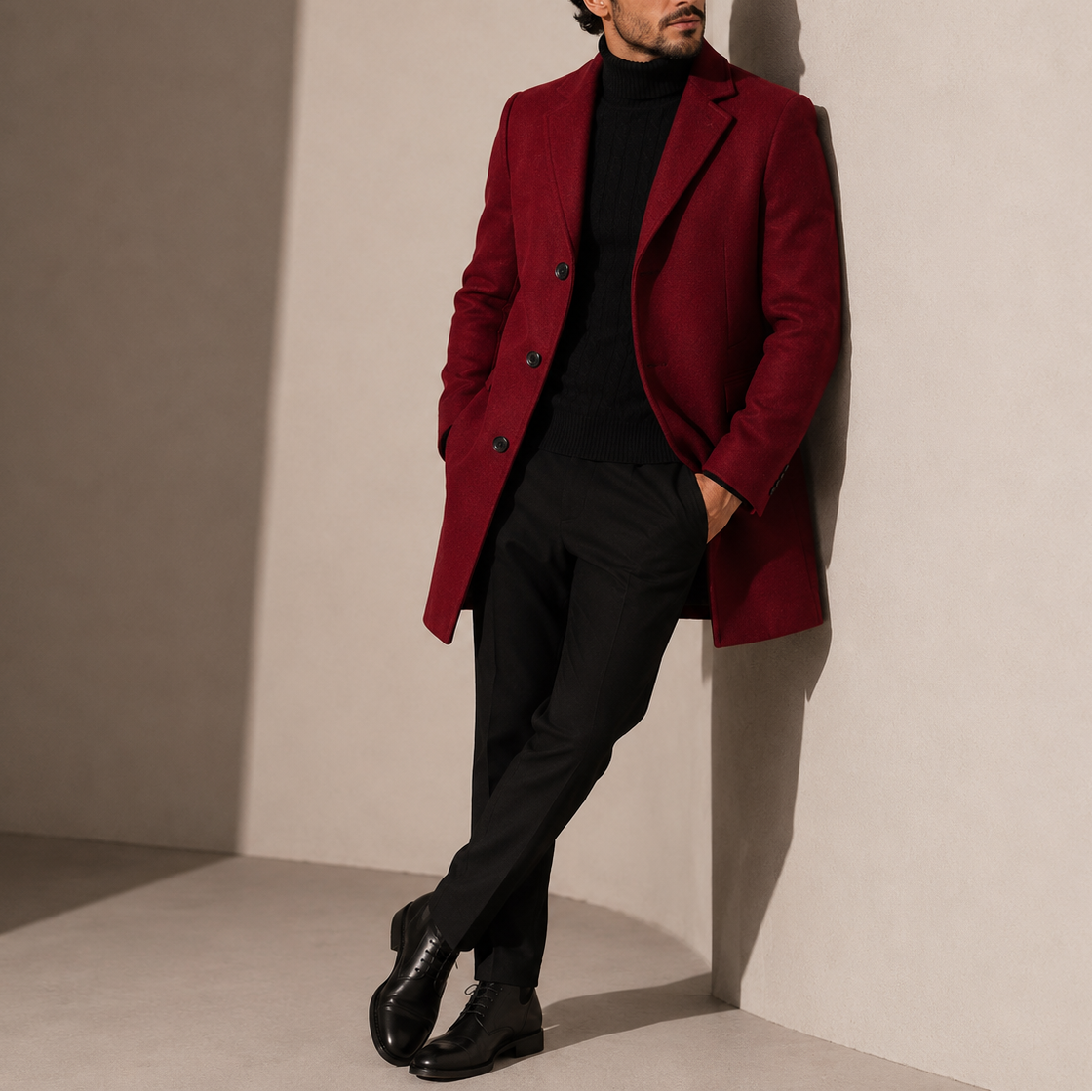 Men’s Overcoat – Classic Tailored Smart Casual Style