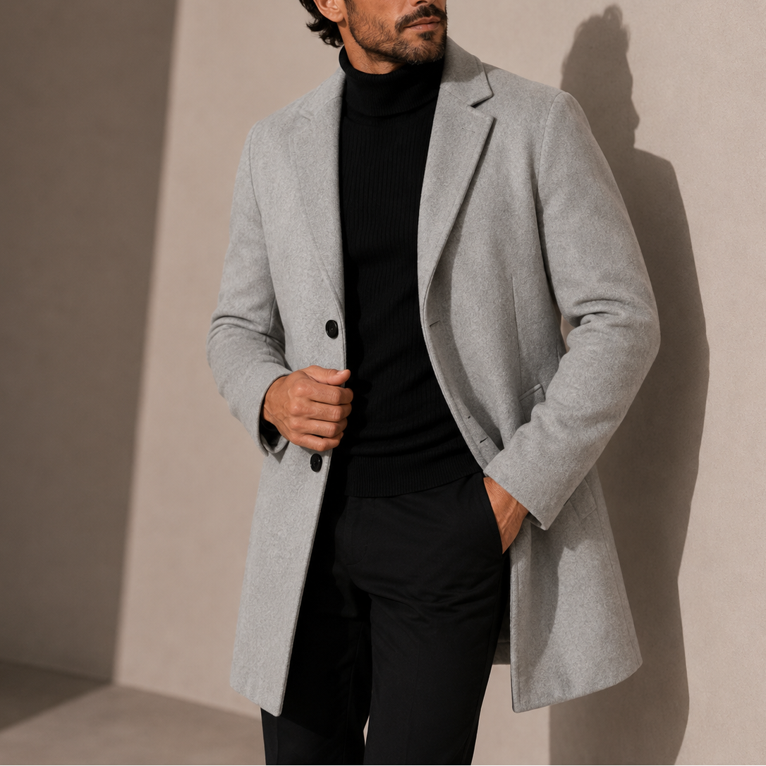 Men’s Overcoat – Classic Tailored Smart Casual Style