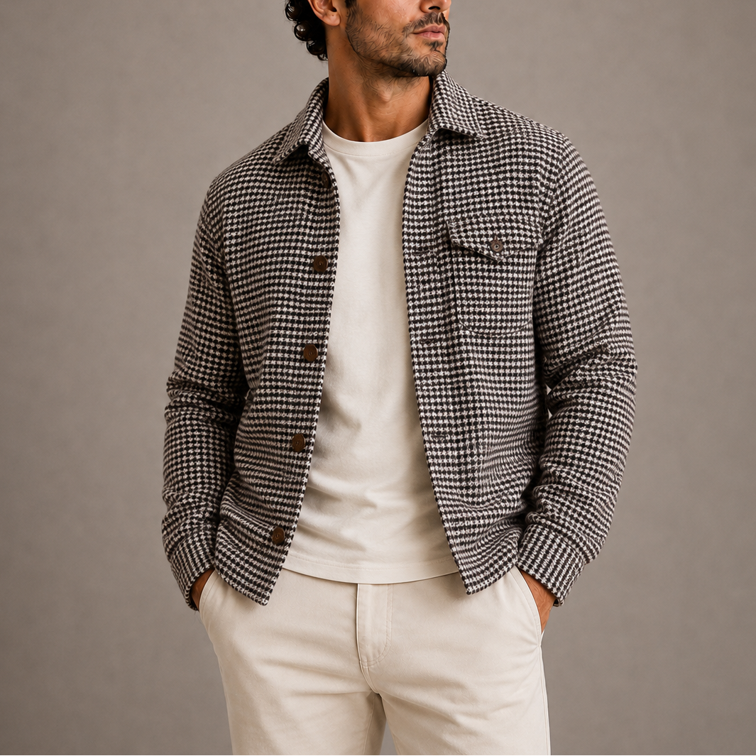 Men’s Houndstooth Shirt Jacket