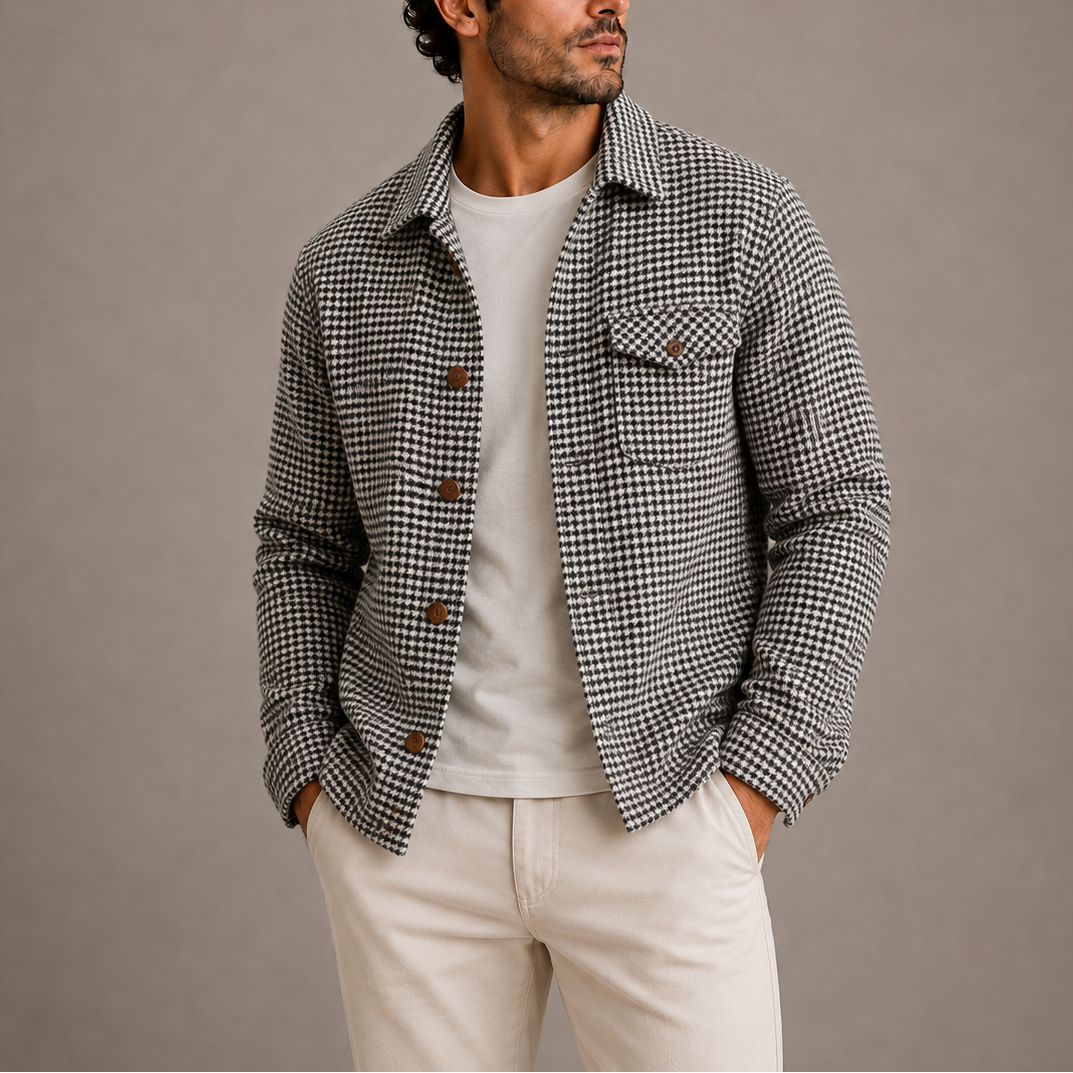 Men’s Houndstooth Shirt Jacket