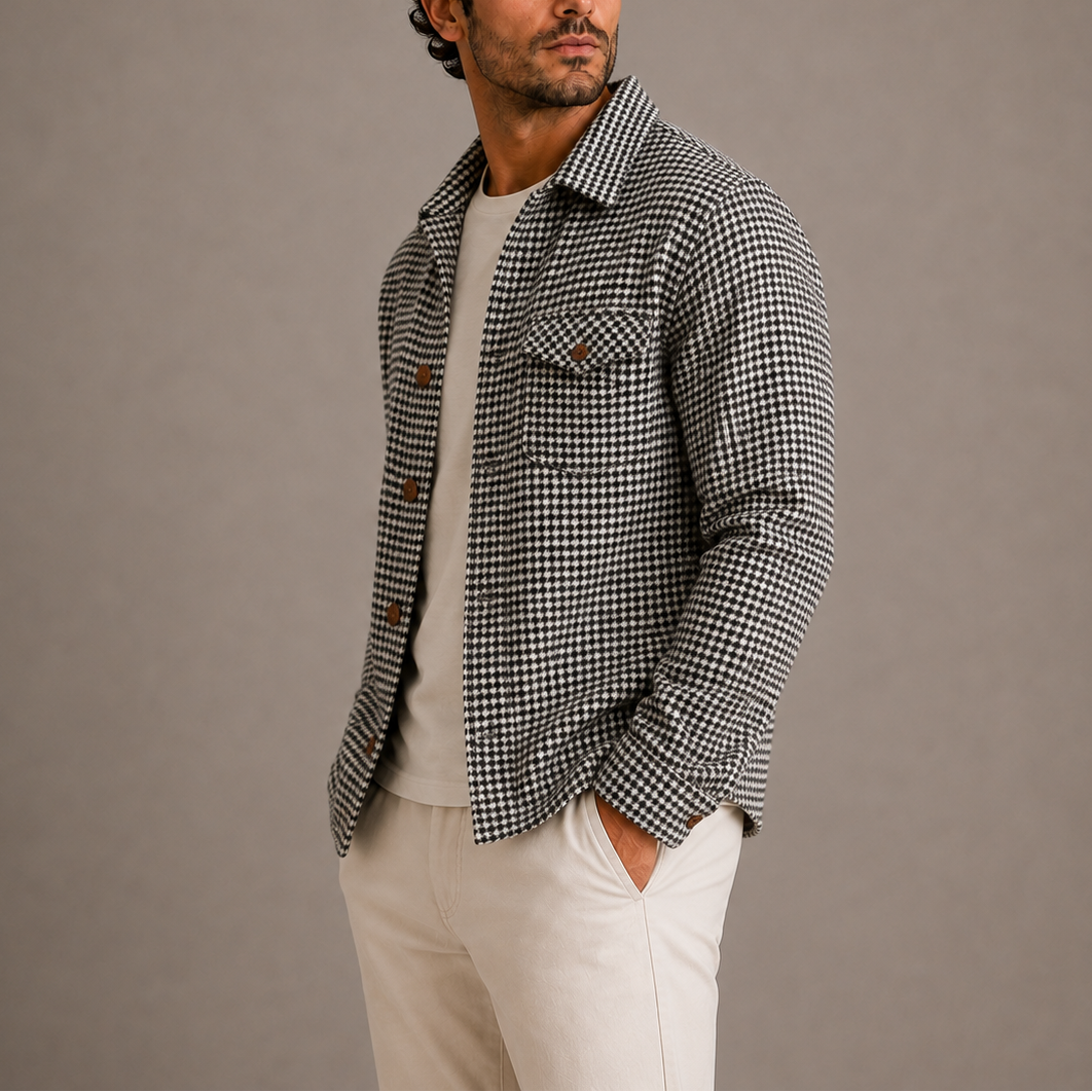Men’s Houndstooth Shirt Jacket