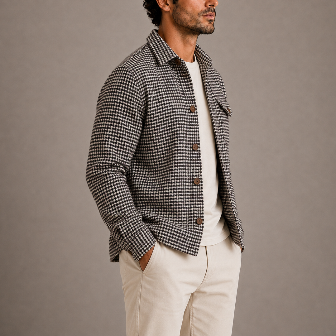 Men’s Houndstooth Shirt Jacket