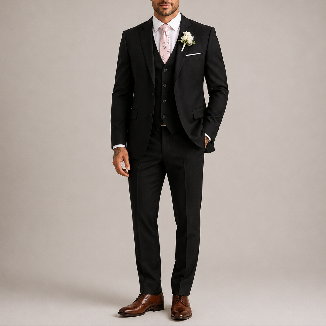 Men’s 3-Piece Suit Set – Tailored Wedding & Event Style