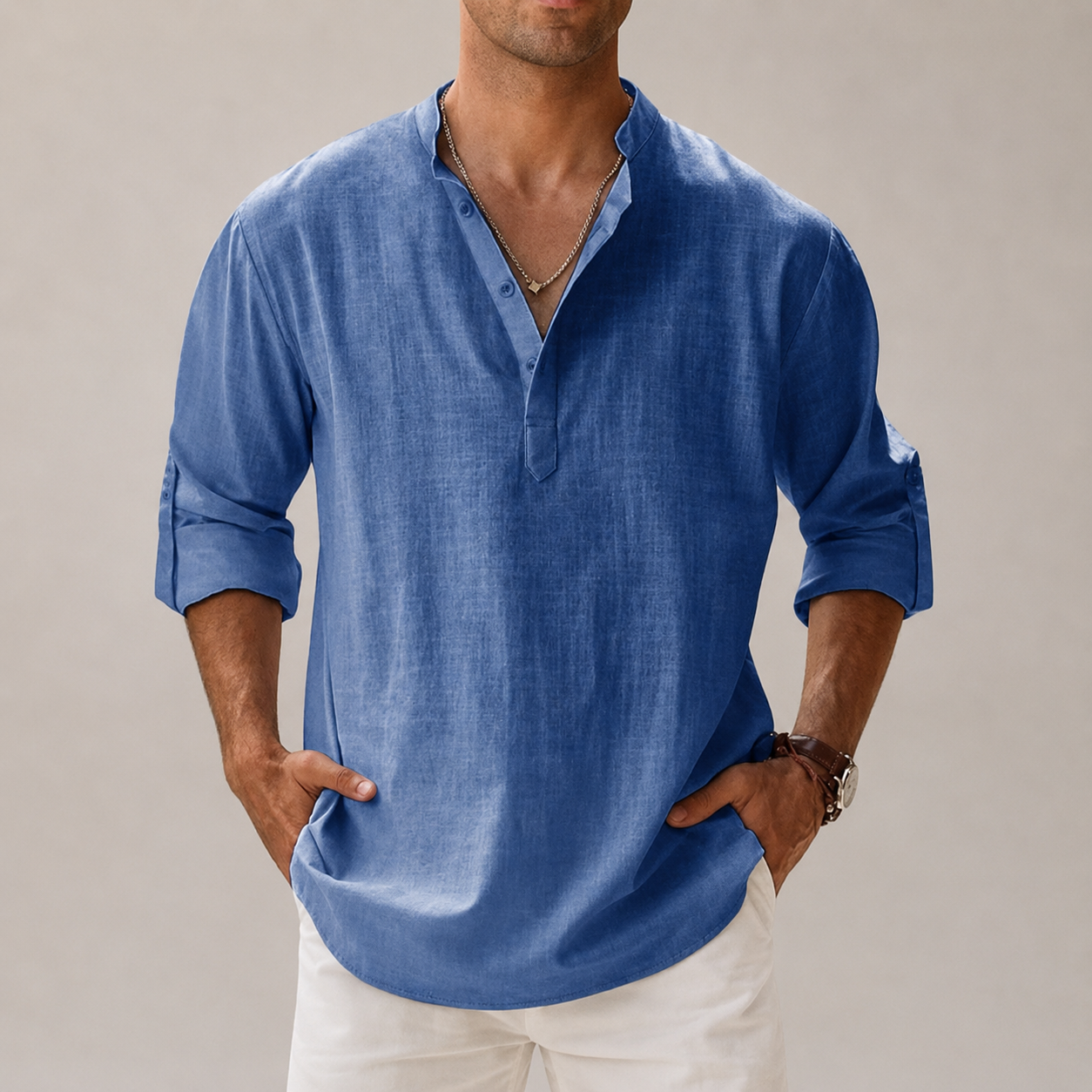Men’s Cotton Linen Shirt | Lightweight Breathable Summer Shirt