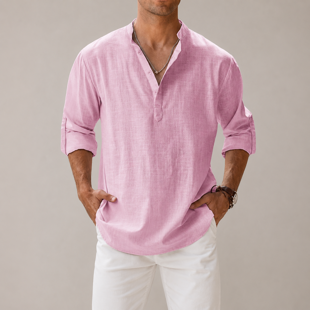 Men’s Cotton Linen Shirt | Lightweight Breathable Summer Shirt