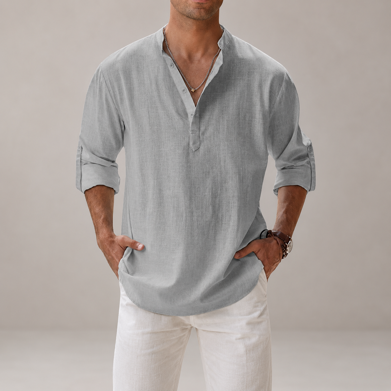 Men’s Cotton Linen Shirt | Lightweight Breathable Summer Shirt