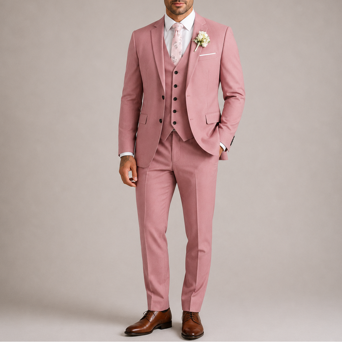 Men’s 3-Piece Suit Set – Tailored Wedding & Event Style