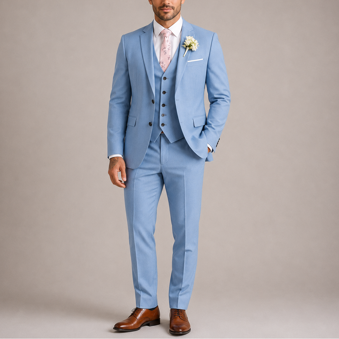 Men’s 3-Piece Suit Set – Tailored Wedding & Event Style