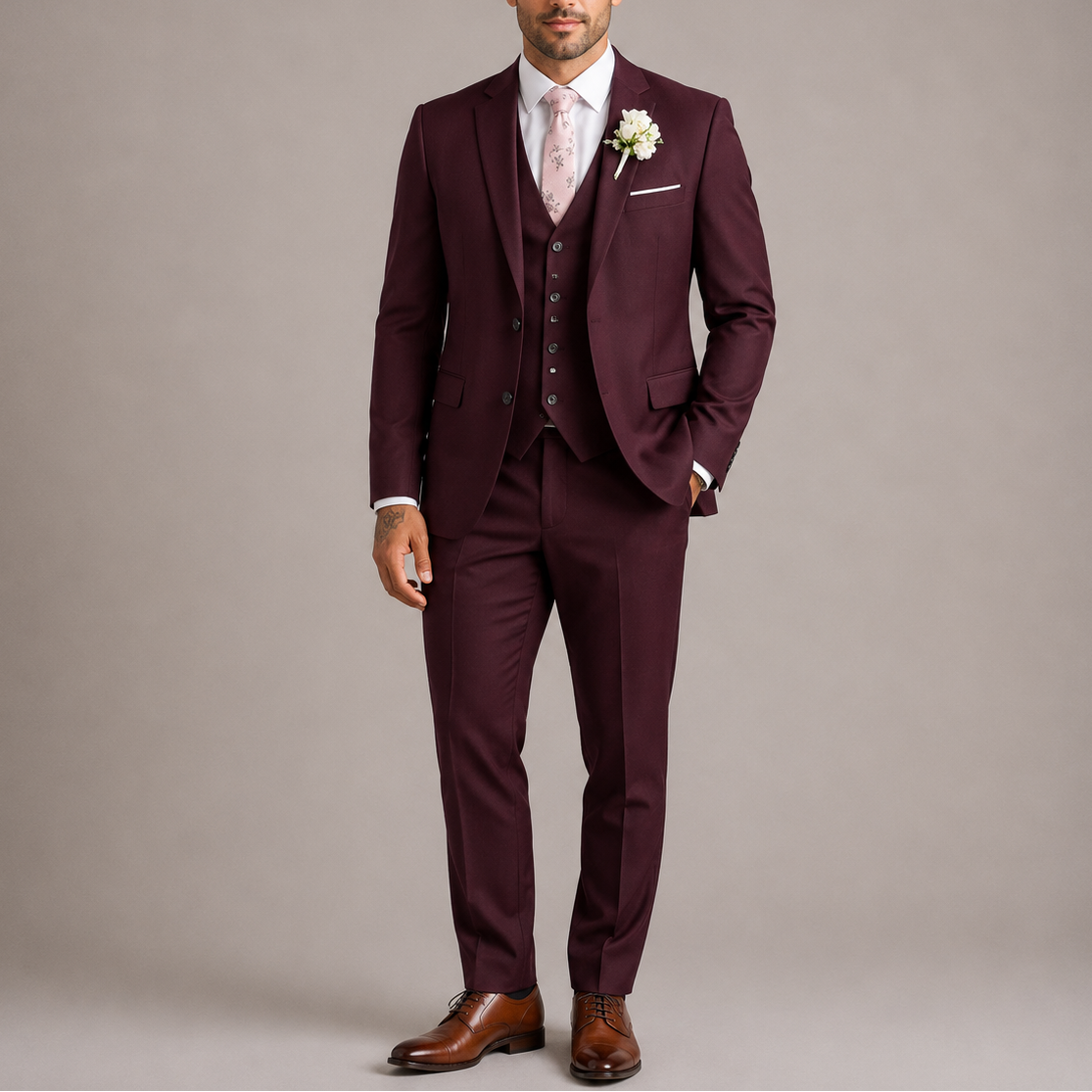 Men’s 3-Piece Suit Set – Tailored Wedding & Event Style
