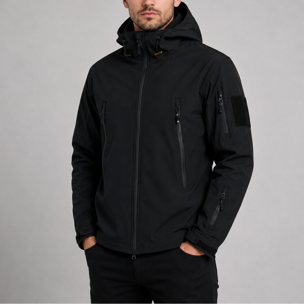 Men's Waterproof Tactical Jacket | Hooded Windproof Outdoor Softshell Coat