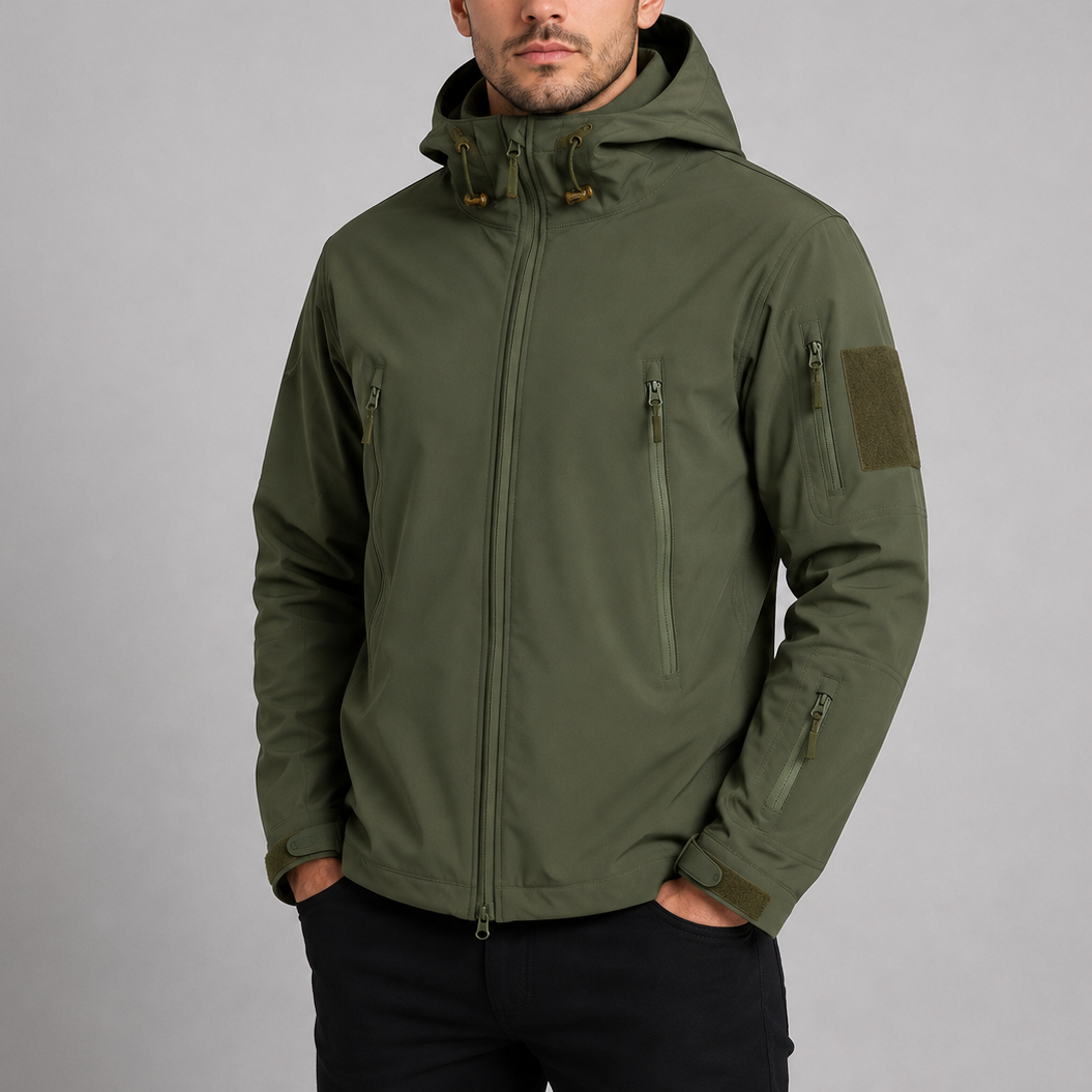 Men's Waterproof Tactical Jacket | Hooded Windproof Outdoor Softshell Coat