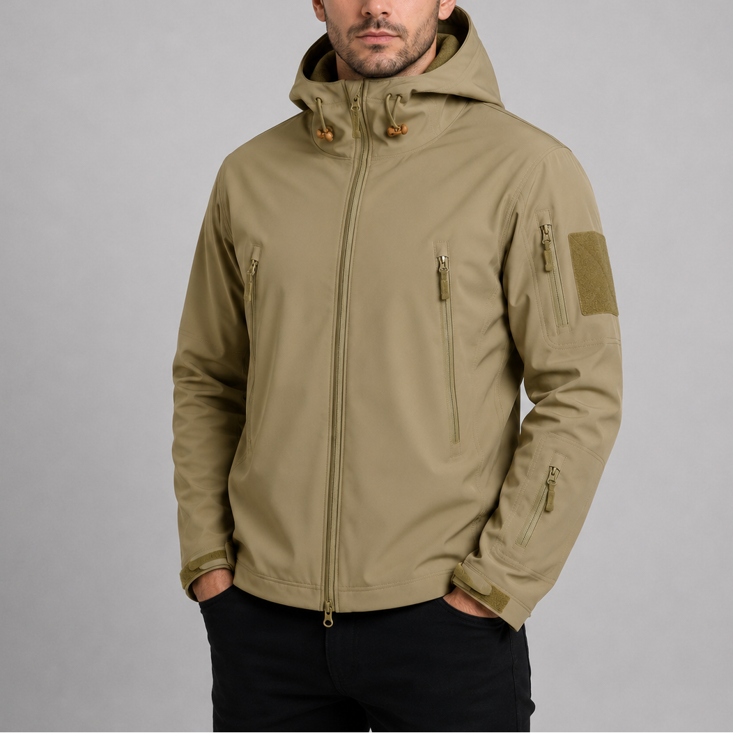 Men's Waterproof Tactical Jacket | Hooded Windproof Outdoor Softshell Coat