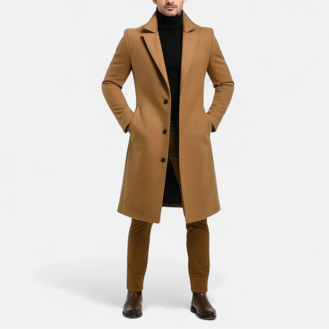 Men's Wool Blend Overcoat | Classic Long Winter Coat