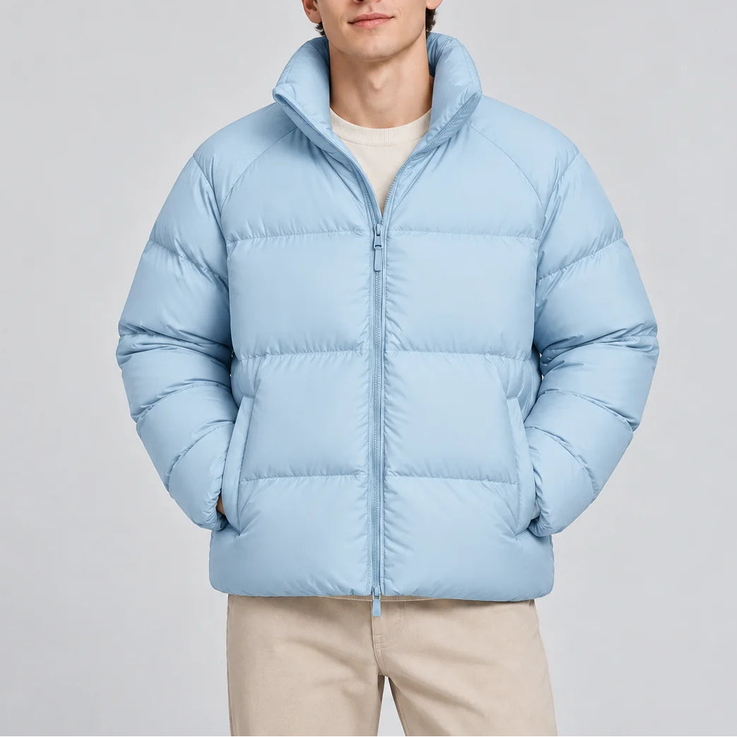 Men’s Lightweight Puffer Jacket – Short Insulated Winter Coat