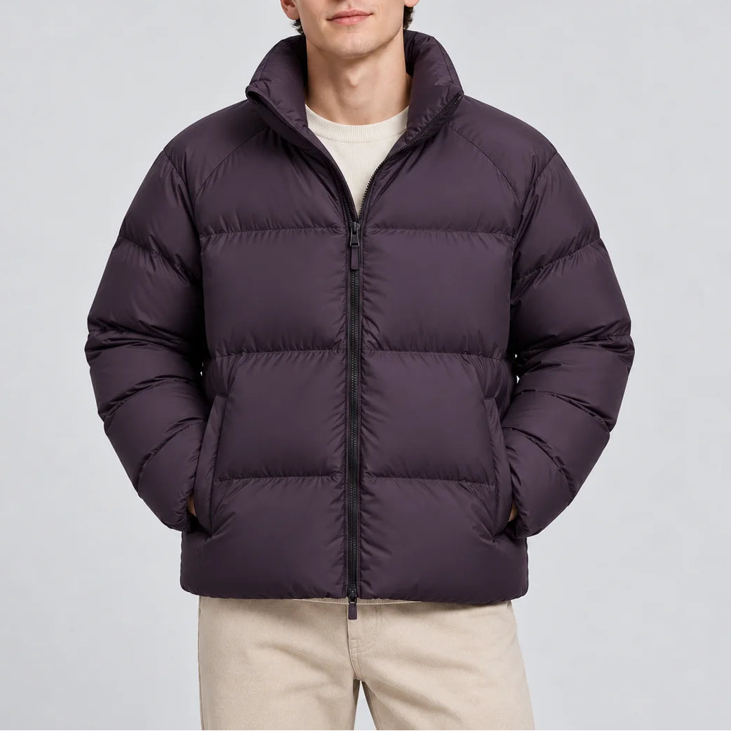 Men’s Lightweight Puffer Jacket – Short Insulated Winter Coat