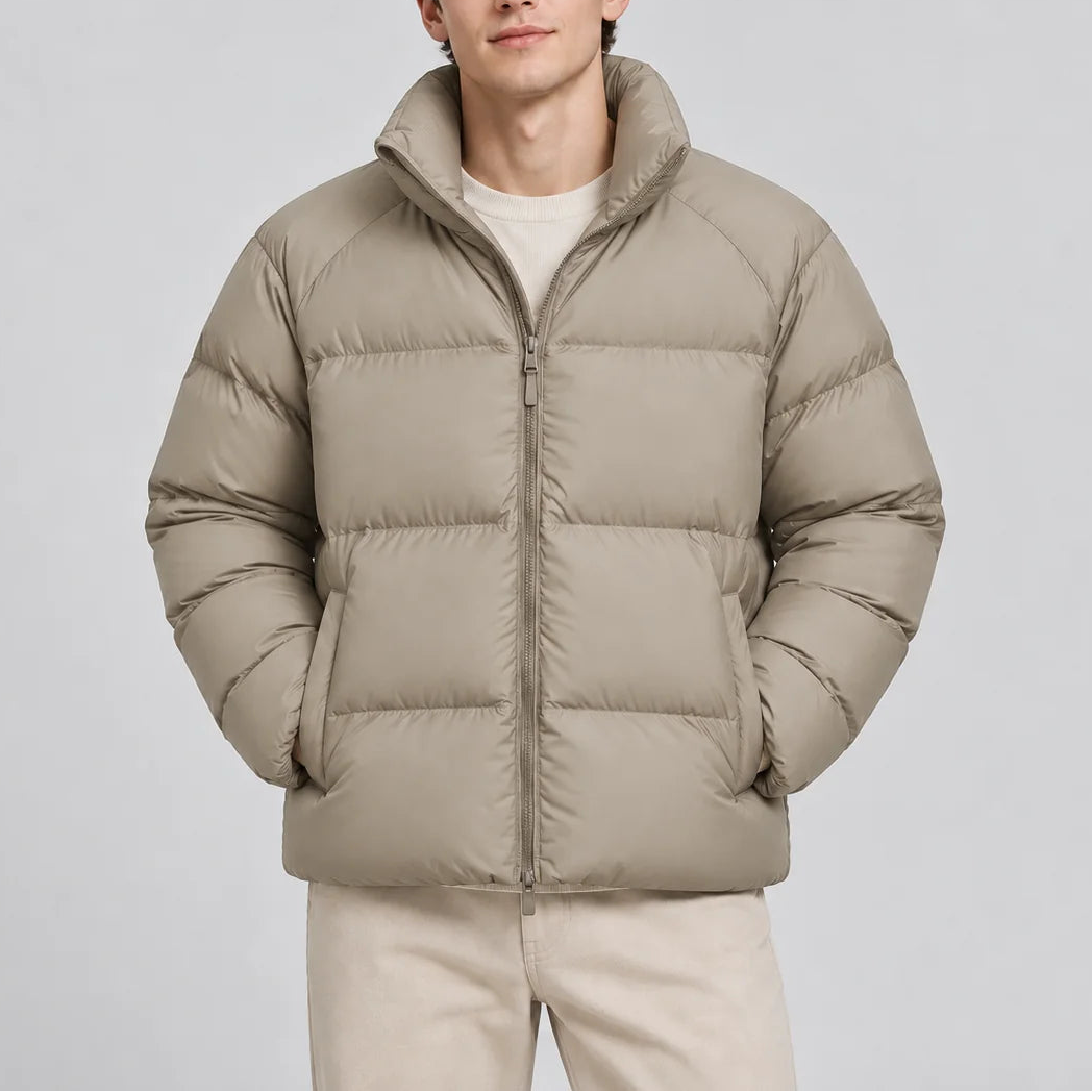 Men’s Lightweight Puffer Jacket – Short Insulated Winter Coat